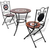 Image de Vidaxl set de bistro mosaÃ¯quÃ© table 60 cm et 2 chaises terre cuite/blanc