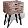 Image de Vidaxl Table De Chevet Avec 2 Tiroirs Bois De Teck RecyclÃ©