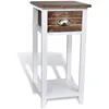 Image de vidaXL Table de chevet / meuble pour tÃ©lÃ©phone avec 1 tiroir marron blanc