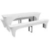 Image de Vidaxl Housses De Table Et Bancs Extensibles 3 Pcs Blanc 220x70x80 Cm