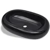 Image de Vasque ovale cÃ©ramique Noir pour salle de bain