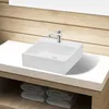 Image de Lavabo carrÃ© Ã  trou pour robinet CÃ©ramique Blanc