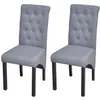 Image de 2 Pcs Chaises De Salle Ã Manger Gris Clair Tissu