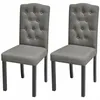 Image de vidaXL Chaises de salle Ã  manger 2 pcs Gris Tissu