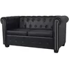 Image de VidaXL CanapÃ© Chesterfield Ã 2 Places Cuir SynthÃ©tique Noir