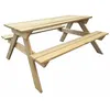 Image de Table De Pique-Nique Avec Banc Et Design Anti-Roissement 150x135x71,5 Cm Bois