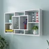 Image de vidaXL ÃtagÃ¨re murale d'affichage 8 compartiments Blanc
