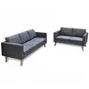 Image de Jeu De CanapÃ© Ã 2 Places Et Ã 3 Places Tissu Gris FoncÃ©