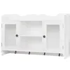 Image de Vitrine murale avec Ã©tagÃ¨re de Livre / DVD / Verre en MDF Blanc