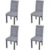 Image de Chaises De Salle Ã Manger 4 Pcs Gris Clair Tissu