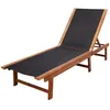 Image de Vidaxl Chaise Longue Bois D'acacia Solide Et TextilÃ¨ne