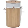 Image de vidaXL Panier Ã  linge rond Bambou naturel