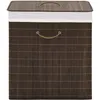 Image de vidaXL Panier Ã  linge rectangulaire Bambou Marron foncÃ©