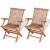 Image de Chaises De Jardin En Teck 2 Pcs 55 X 60 X 89 Cm