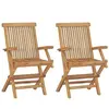 Image de Chaises d'extérieur VidaXL  Chaises pliables de jardin  Bois de teck solide lot de 2 P31599963