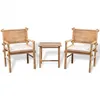 Image de Vidaxl Mobilier De Bistro 3 Pcs Avec Coussins Bambou