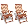 Image de Chaises Pliables De Jardin 2 Pcs Bois Solide D'acacia Marron