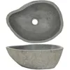 Image de vidaXL Lavabo en pierre de riviÃ¨re Ovale (37-46)x(29-36) cm