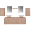 Image de VidaXL Mobilier de salle de bain avec lavabo 9 pcs Beige