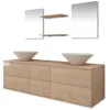 Image de VidaXL Mobilier de salle de bain avec lavabo 7 pcs Beige