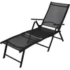 Image de Vidaxl Chaise Longue Pliable Aluminium Noir