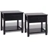 Image de Table de chevet 2 pcs Bois Noir - VidaXL