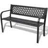Image de Banc De Jardin Avec Dossier Ergonomique En Pvc Et RevÃªtement Anti-Rouille 118 Cm Acier Noir