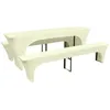 Image de vidaXL Housse pour table de pique-nique/bancs 3 piÂ¿Â¿ces CrÂ¿Â¿me