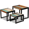 Image de Vidaxl Tables De Nidification En Bois De RÃ©cupÃ©ration Massif 3 Pcs