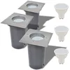 Image de Vidaxl Lampe Led Encastrable Au Sol D'extÃ©rieur 3 PiÃ¨ces CarrÃ©