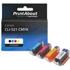 Image de Cartouche compatible Canon CLI-521 CMYK - 4 couleurs - Multipack