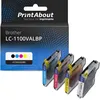 Image de Cartouche compatible Brother LC-1100VALBP - 4 couleurs - Multipack