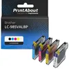 Image de Cartouche compatible Brother LC-985VALBP - 4 couleurs - Multipack