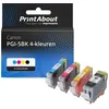 Image de Cartouche compatible Canon PGI-5BK 4-kleuren - 4 couleurs - Multipack