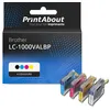 Image de Cartouche compatible Brother LC-1000VALBP - 4 couleurs - Multipack