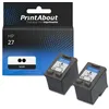 Image de Cartouche compatible HP 27 (C8727AE) - 2x Noir - Multipack