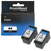 Image de Cartouche compatible HP 350XL (CB336EE) - 2x Noir - Grande capacité - Multipack
