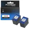 Image de Cartouche compatible HP 28 (C8728A) - pack de 2 - 3 couleurs - Multipack