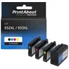 Image de Cartouche compatible HP 932XL / 933XL (C2P42AE) - 4 couleurs - Grande capacité - Multipack