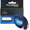 Image de Ruban compatible Dymo 91201 (S0721610) - (12 mm) - Noir sur blanc