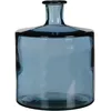 Image de Vase bouteille en verre recyclÃ© bleu H26