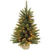 Image de Sapin de noÃ«l artificiel LED avec toile de jute H60