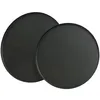 Image de Plateau dÃ©coratif - DECORIS - Lot de 2 - MÃ©tal noir mat - 35 cm - Incassable