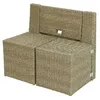 Image de Ensemble De Balcon Table Et Pouf Ou Banc Naturel Java - Jardideco