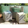 Image de Ensemble De Balcon Table Et Pouf Ou Banc Gris Java - Jardideco