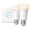 Image de Philips Hue White Kit De DÃ©marrage : 2 Ampoules ConnectÃ©es E27 (1100)