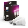 Image de Pack De 2 Ampoules ConnectÃ©es Philips Hue White Et Color Ambiance E27 75w Blanc