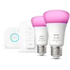 Image de Philips Hue - Startkit 2xe27 + Bridge & Dimmer - White & Color Ambian