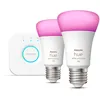Image de Philips Hue White And Color Ambiance E27 Kit De DÃ©marrage 2 Ampoules ConnectÃ©es