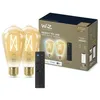 Image de Kit Wiz 2 Ampoules Led ConnectÃ©es E27 Edison Blanc Variable 6.7w (Ãquivalent 50w) + TÃ©lÃ©commande